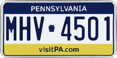 PA license plate MHV4501