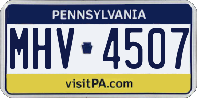 PA license plate MHV4507