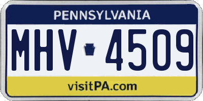 PA license plate MHV4509