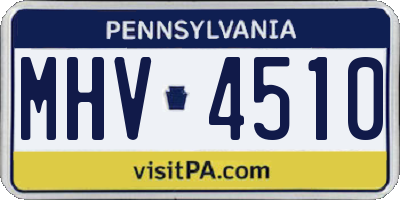 PA license plate MHV4510