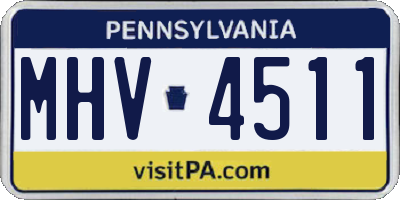 PA license plate MHV4511