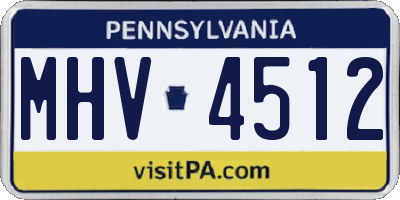 PA license plate MHV4512