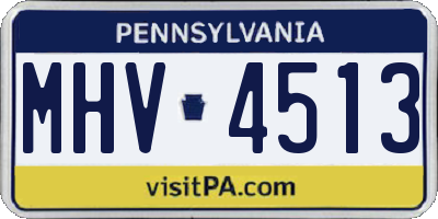 PA license plate MHV4513