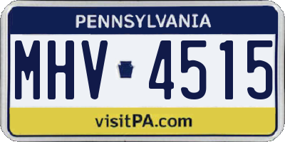 PA license plate MHV4515