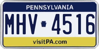 PA license plate MHV4516