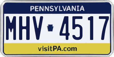 PA license plate MHV4517