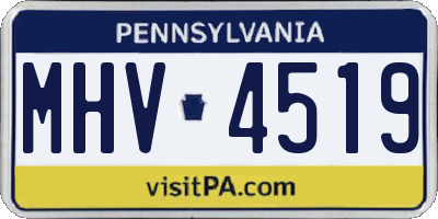 PA license plate MHV4519