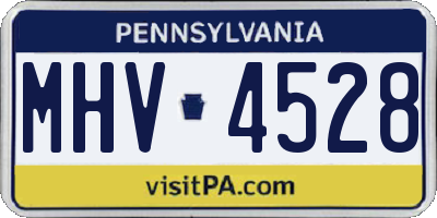 PA license plate MHV4528