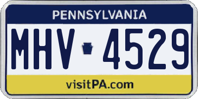 PA license plate MHV4529