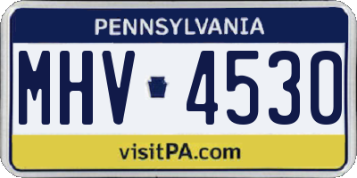 PA license plate MHV4530