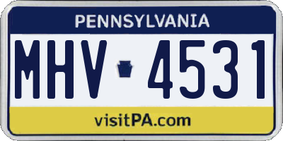 PA license plate MHV4531