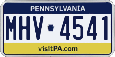 PA license plate MHV4541