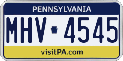 PA license plate MHV4545
