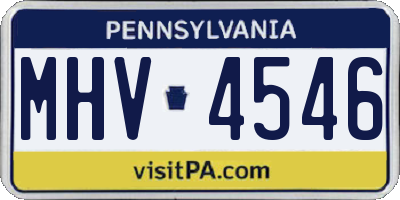 PA license plate MHV4546