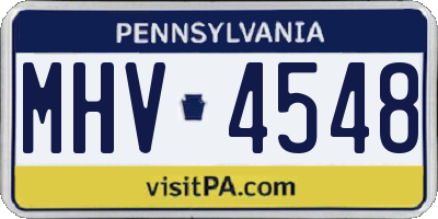 PA license plate MHV4548