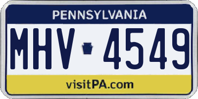 PA license plate MHV4549
