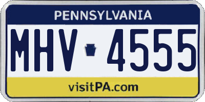 PA license plate MHV4555