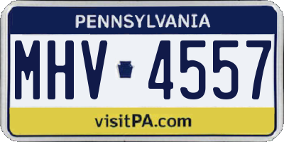PA license plate MHV4557