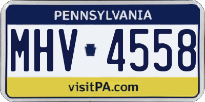 PA license plate MHV4558