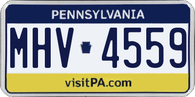 PA license plate MHV4559