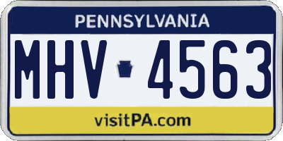PA license plate MHV4563