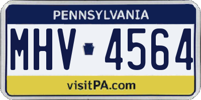 PA license plate MHV4564