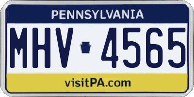 PA license plate MHV4565