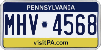 PA license plate MHV4568