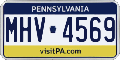 PA license plate MHV4569