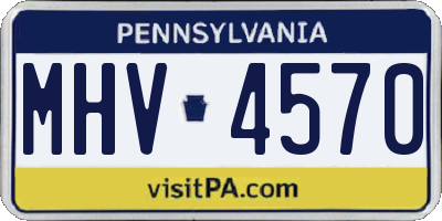 PA license plate MHV4570