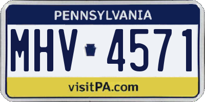 PA license plate MHV4571