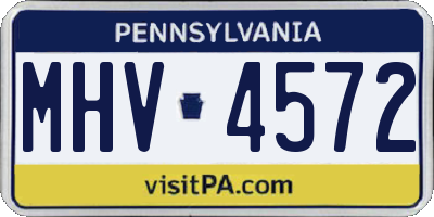 PA license plate MHV4572
