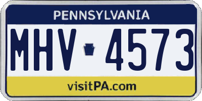 PA license plate MHV4573