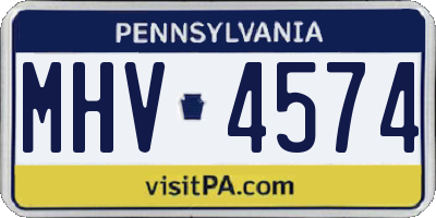 PA license plate MHV4574