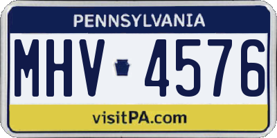 PA license plate MHV4576