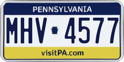 PA license plate MHV4577