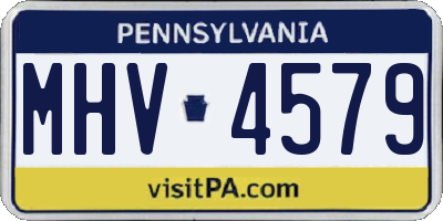 PA license plate MHV4579