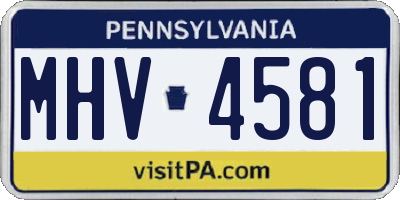 PA license plate MHV4581