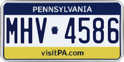 PA license plate MHV4586