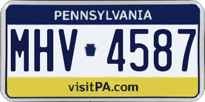 PA license plate MHV4587