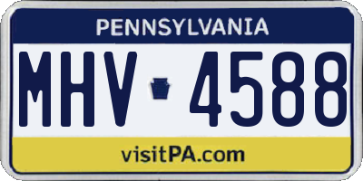 PA license plate MHV4588