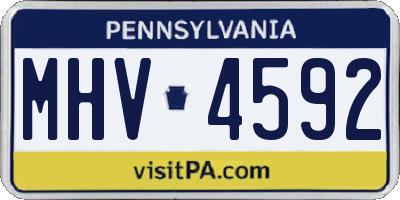 PA license plate MHV4592