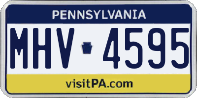 PA license plate MHV4595
