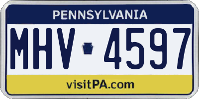 PA license plate MHV4597