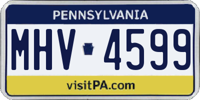PA license plate MHV4599