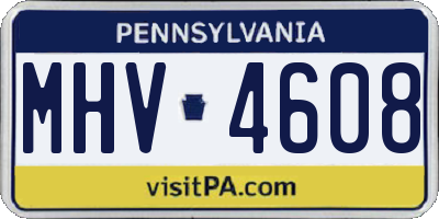 PA license plate MHV4608