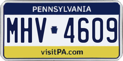 PA license plate MHV4609