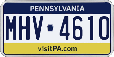 PA license plate MHV4610