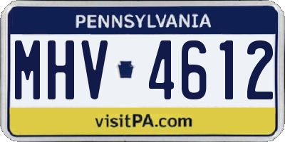 PA license plate MHV4612