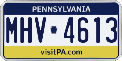 PA license plate MHV4613